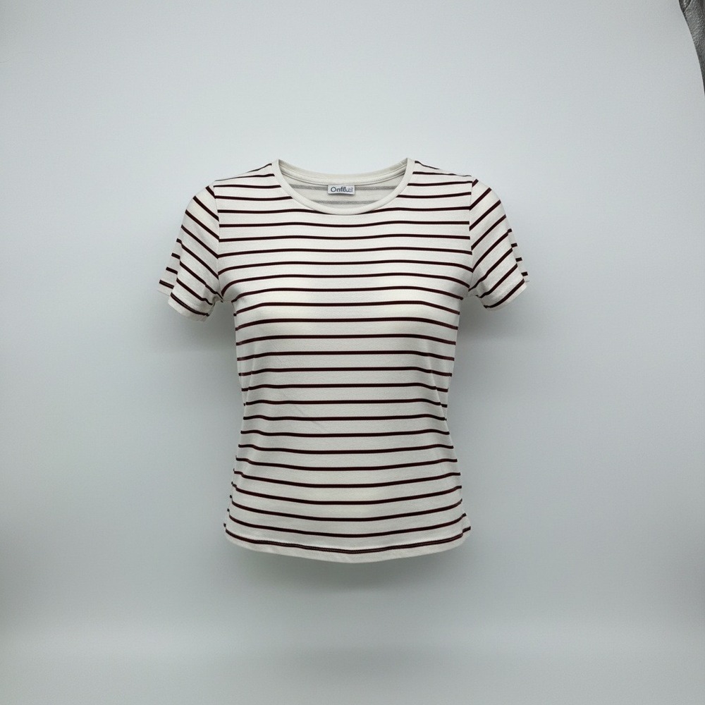 Croft & Barrow‎ Womens The Classic Tee Striped Short Sleeve Cotton Shirt Medium